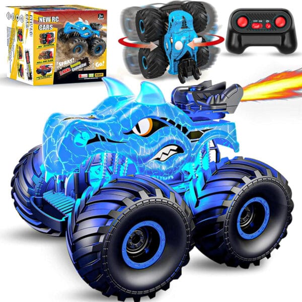 Masina cu telecomanda RC Monster Truck 4x4 lumini LED Pulverizare Rotire 360 pentru copii 9 - Timebox