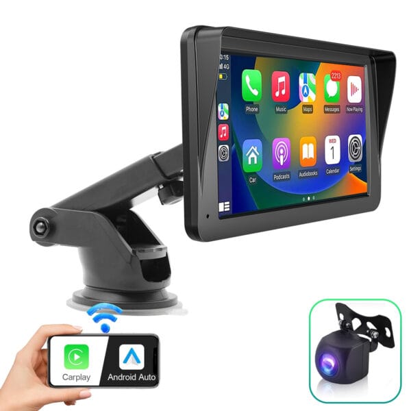 Navigatie Auto Timebox Apple CarPlay Android Auto Wireless USB Aux Suporta Camera Marsarie cu 9 lumini si Boxa Integrata Ecran Full HD IPS TouchScreen 1 - Timebox