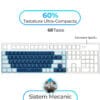 Tastatura Mecanica Gaming Timebox, 60%, Lumini LED, 68 taste, cu cablu Type-C, Blue Swtich, Portabila, Albastra Alb 2 Tastatura Mecanica Gaming Timebox 60 Lumini LED 68 taste cu cablu Type C Blue Swtich Portabila Albastra Alb 2 - Timebox