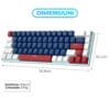 Tastatura Mecanica Gaming Timebox, 60%, Lumini LED, 68 taste, cu cablu Type-C, Blue Swtich, Portabila, Albastra Alb 7 Tastatura Mecanica Gaming Timebox 60 Lumini LED 68 taste cu cablu Type C Blue Swtich Portabila Albastra Alb 7 - Timebox