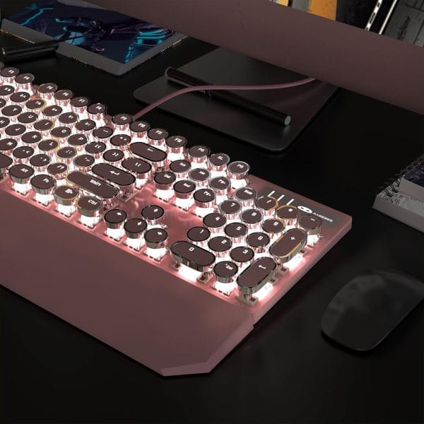 Tastatura Mecanica Gaming Timebox 75 iluminare LED 104 taste TKL cu fir si Wrist Rest Blue Switch Design Ergonomic pentru birou. Windows Mac 6 - Timebox