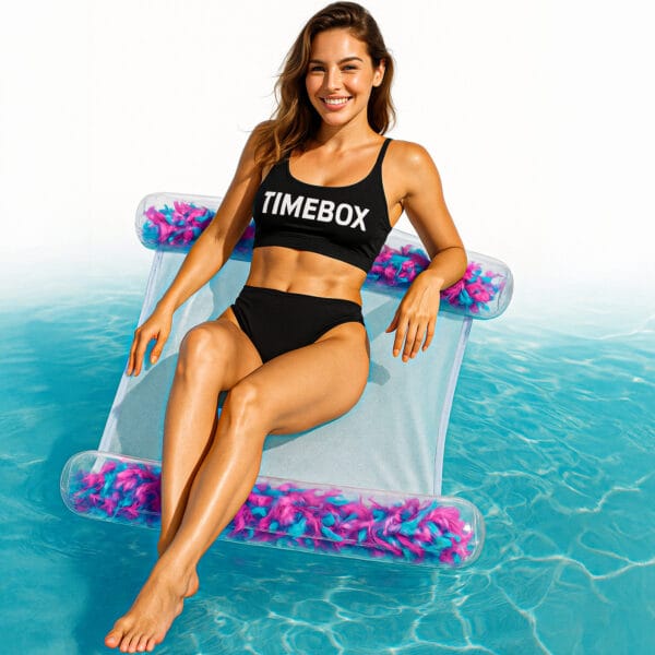 Colac Transparent cu Plasa si Pene pentru Piscina Hamac Gonflabil Multifunctional pentru Adulti Design Modern Ideal pentru Plaja Lac sau Mare - Timebox